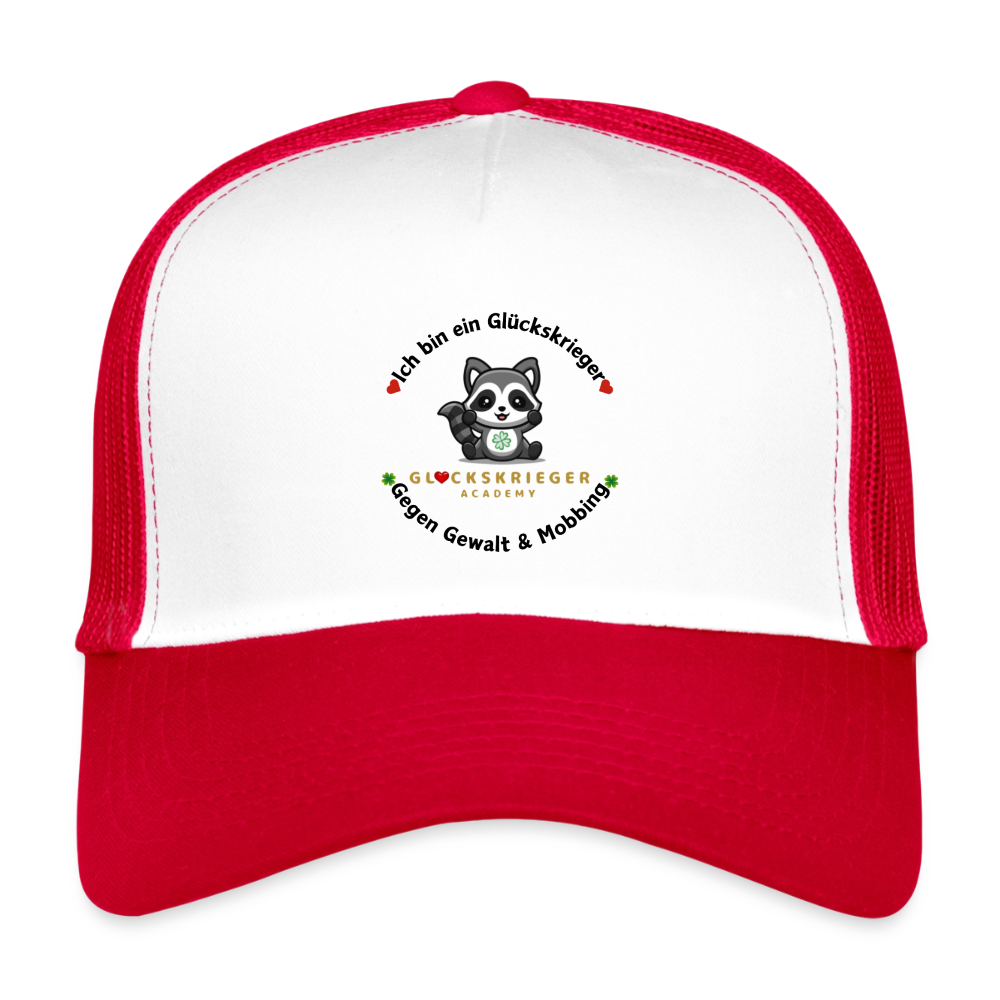Glückskrieger Trucker Cap für Kinder – Mut & Stärke - white/red