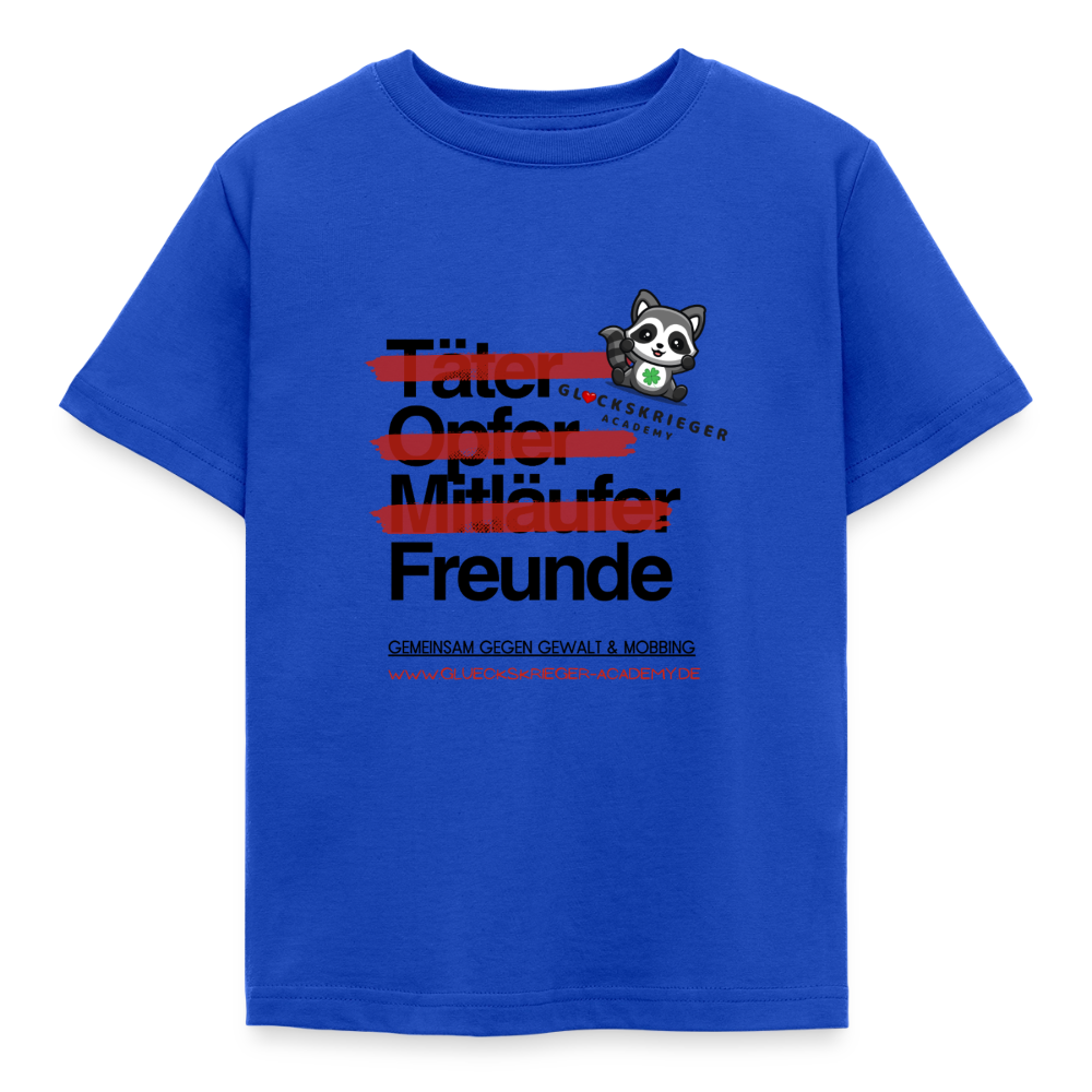 Glückskrieger Kinder T-Shirt – Freunde statt Täter & Opfer - royal blue
