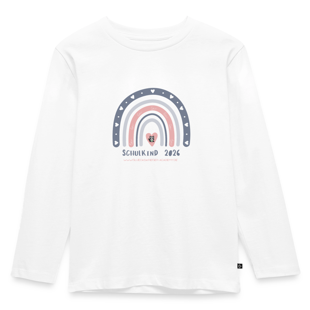 Langarmshirt für kleine Glückskrieger, Schulkind 2026 - white
