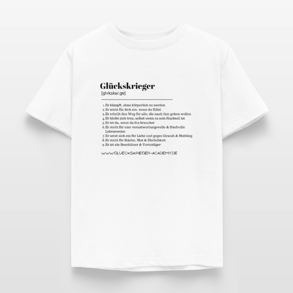 Kinder Shirt - Definition Glückskrieger - white