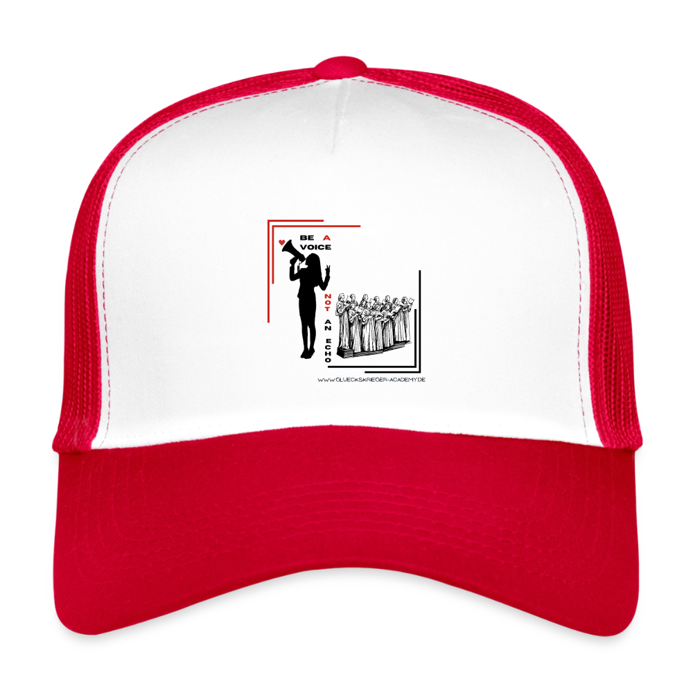 Kids’ Trucker Cap-Be a voice - white/red
