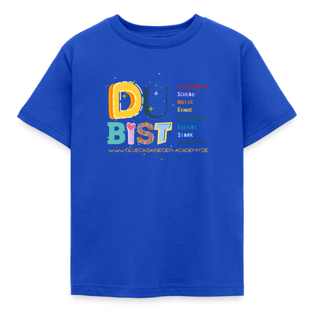 Glückskrieger Kinder T-Shirt – Du bist einzigartig & stark - royal blue