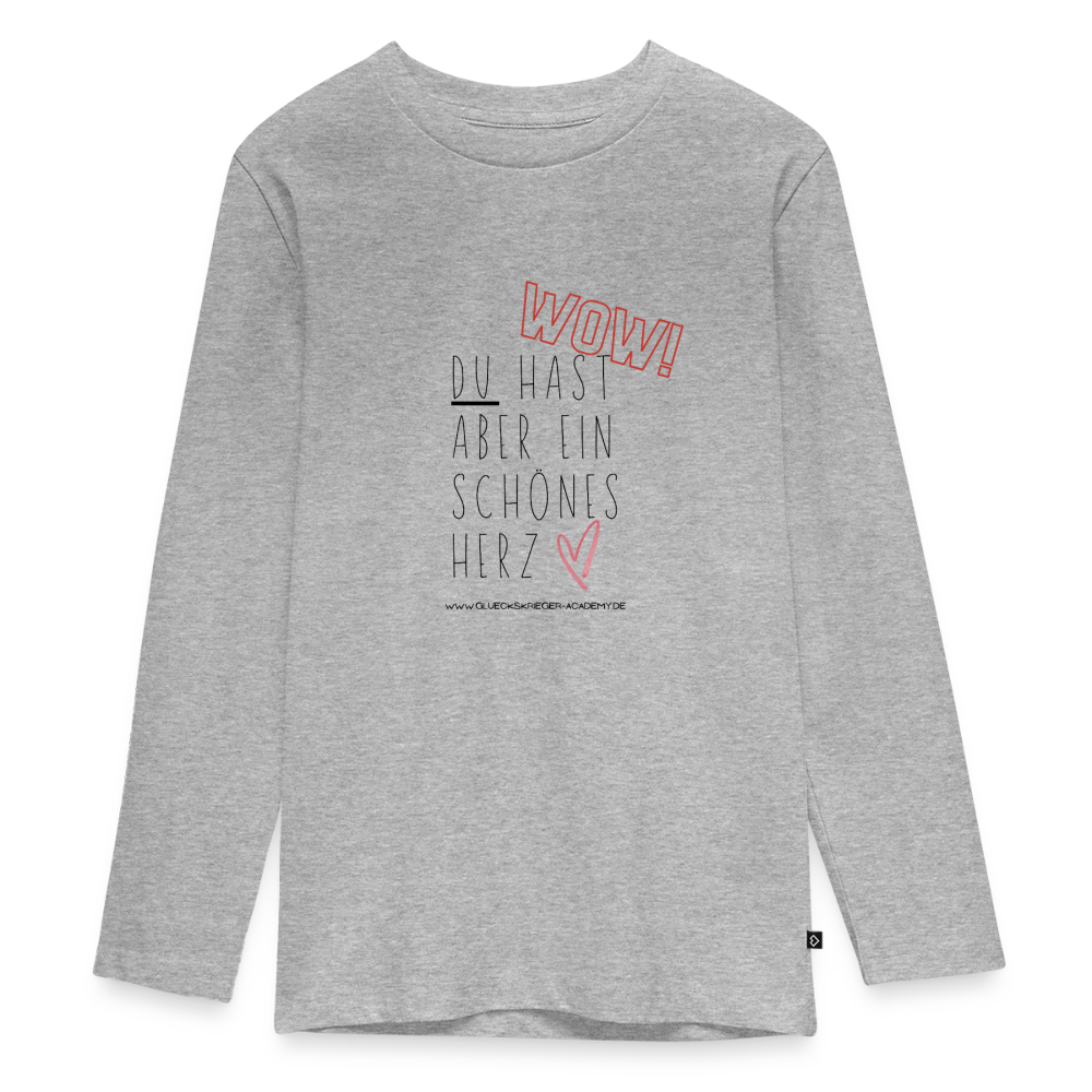 Langarmshirt für coole Teens-Herz - heather grey