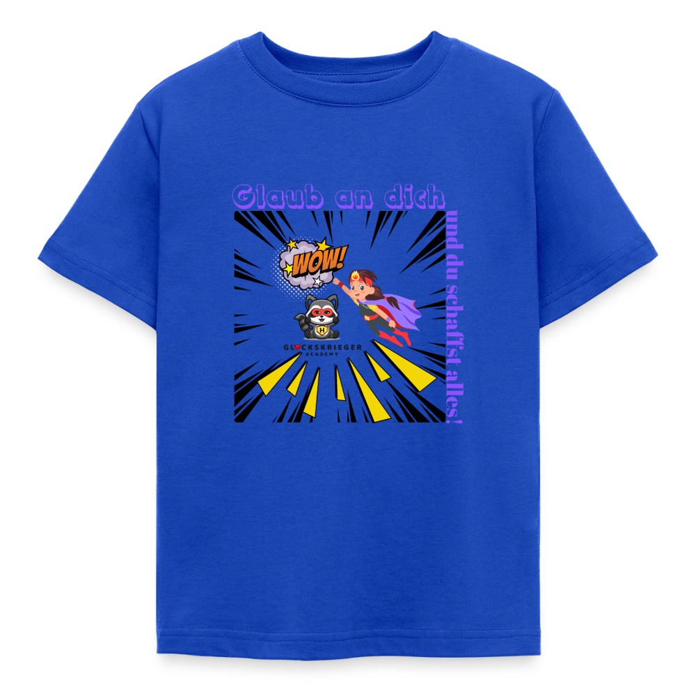 Glückskrieger Kinder T-Shirt – Glaub an dich - royal blue