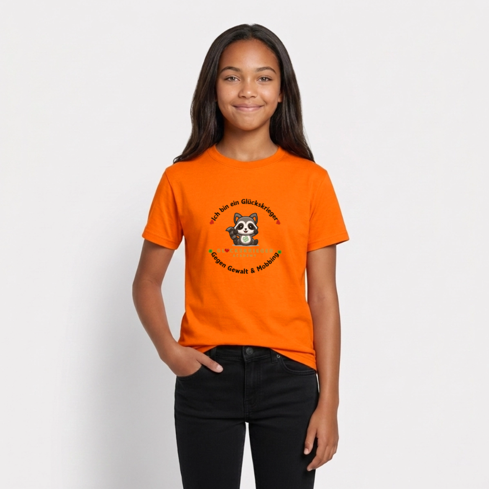 Glückskrieger T-Shirt für Teens – Stärke, Mut & Herz - orange