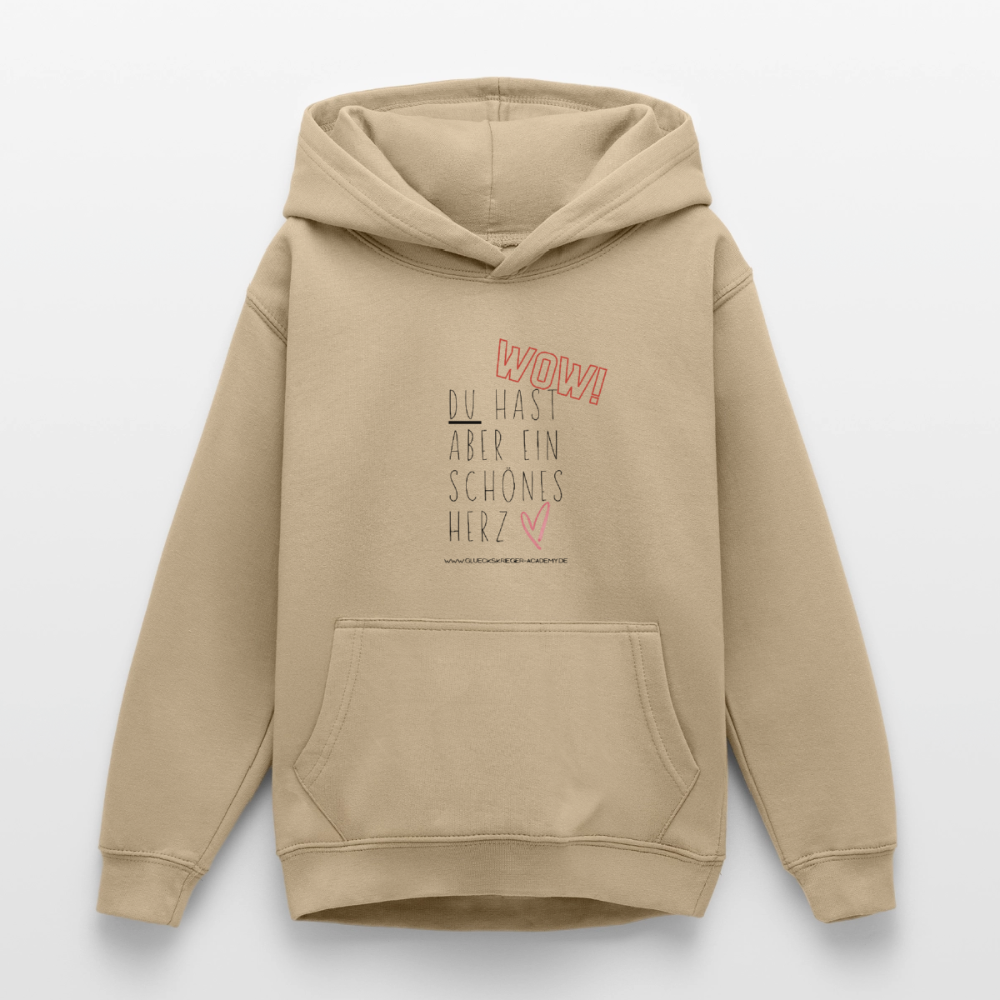 Glückskrieger Hoodie für Teens– Herz - sand