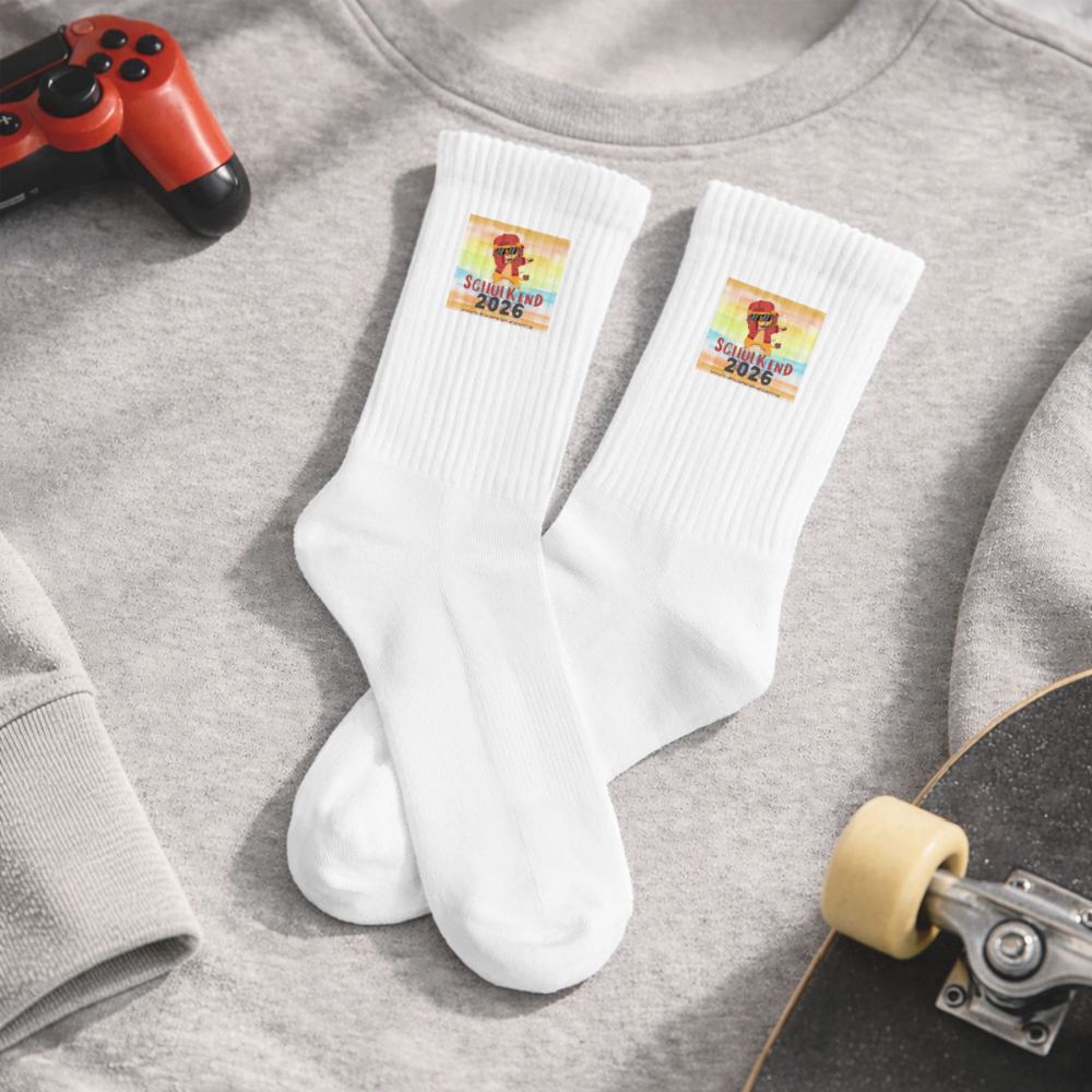 Kinder Tennissocken „Schulkind 2026“ - white