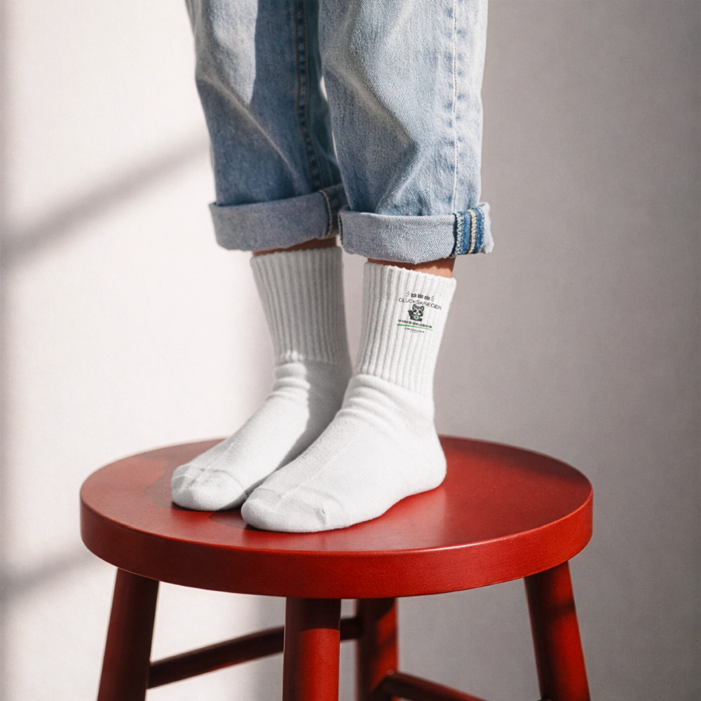 Kinder Tennissocken „Ich bin ein Glückskrieger“ - white