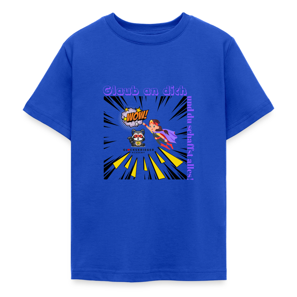 Glückskrieger T-Shirt für Teens– Glaub an dich - royal blue