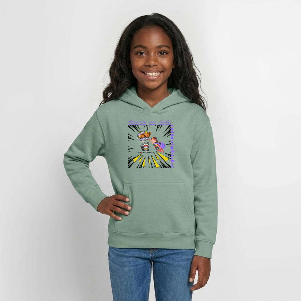 Glückskrieger Hoodie für Teens– Glaub an dich - steel green