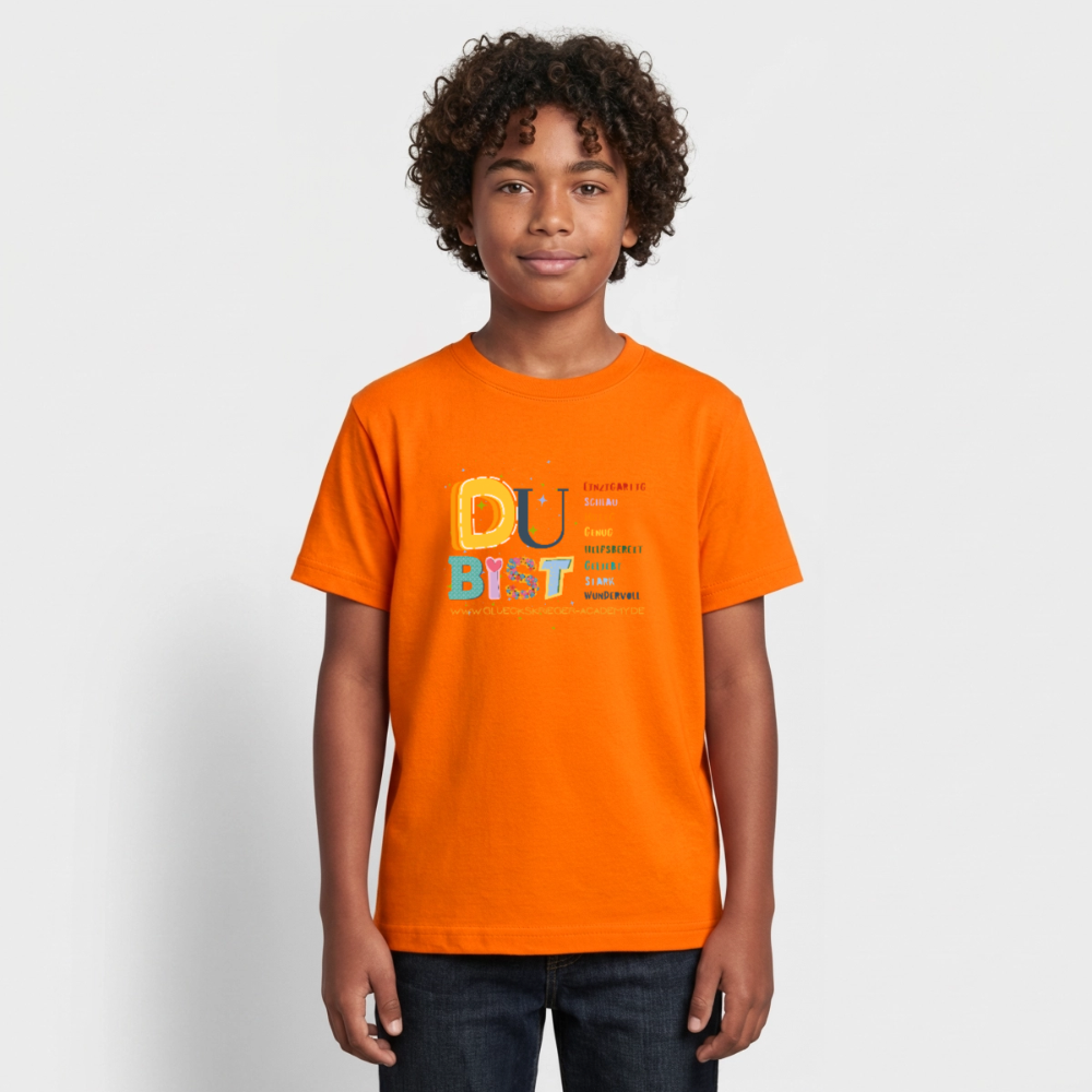 Glückskrieger T-Shirt für Teens– Du bist einzigartig & stark - orange