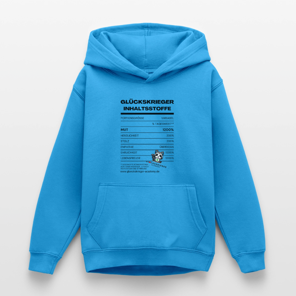 Glückskrieger Hoodie  für Teens– Inhaltsstoffe - sea blue