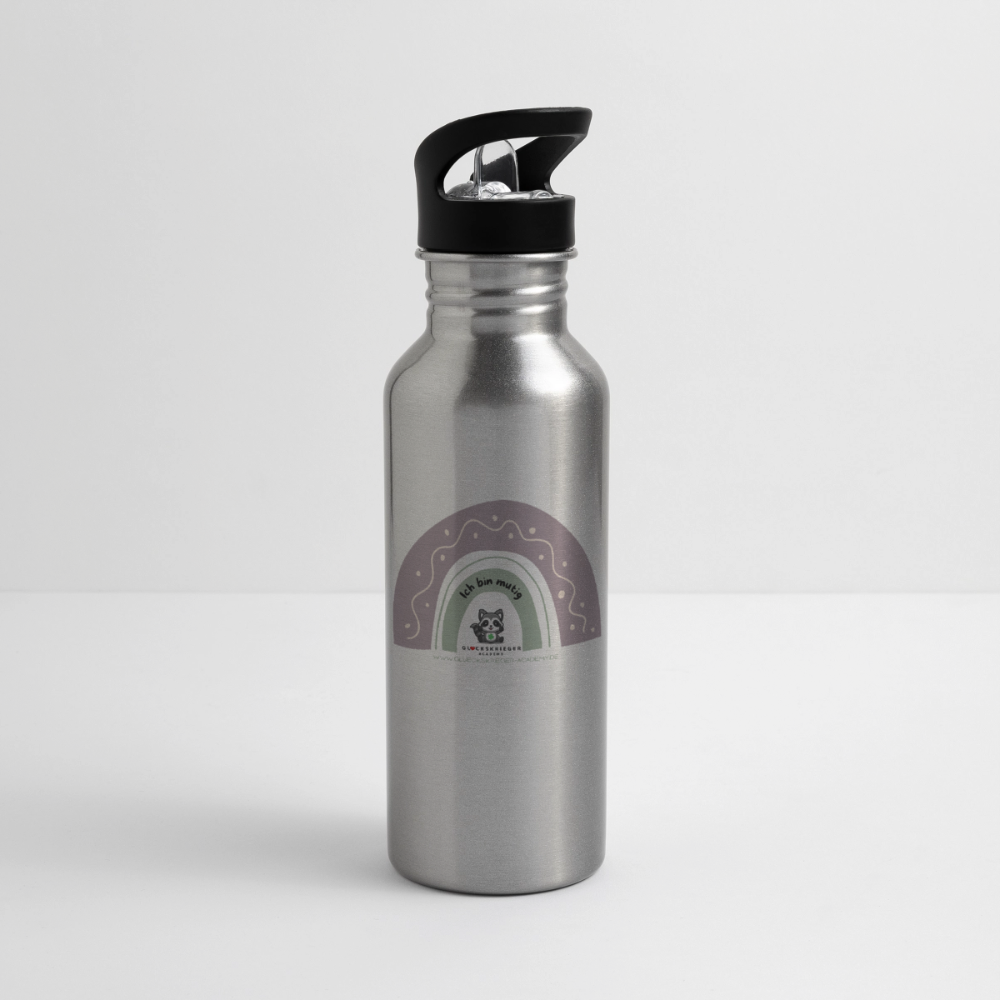Glückskrieger Trinkflasche – Stark durch den Tag - silver