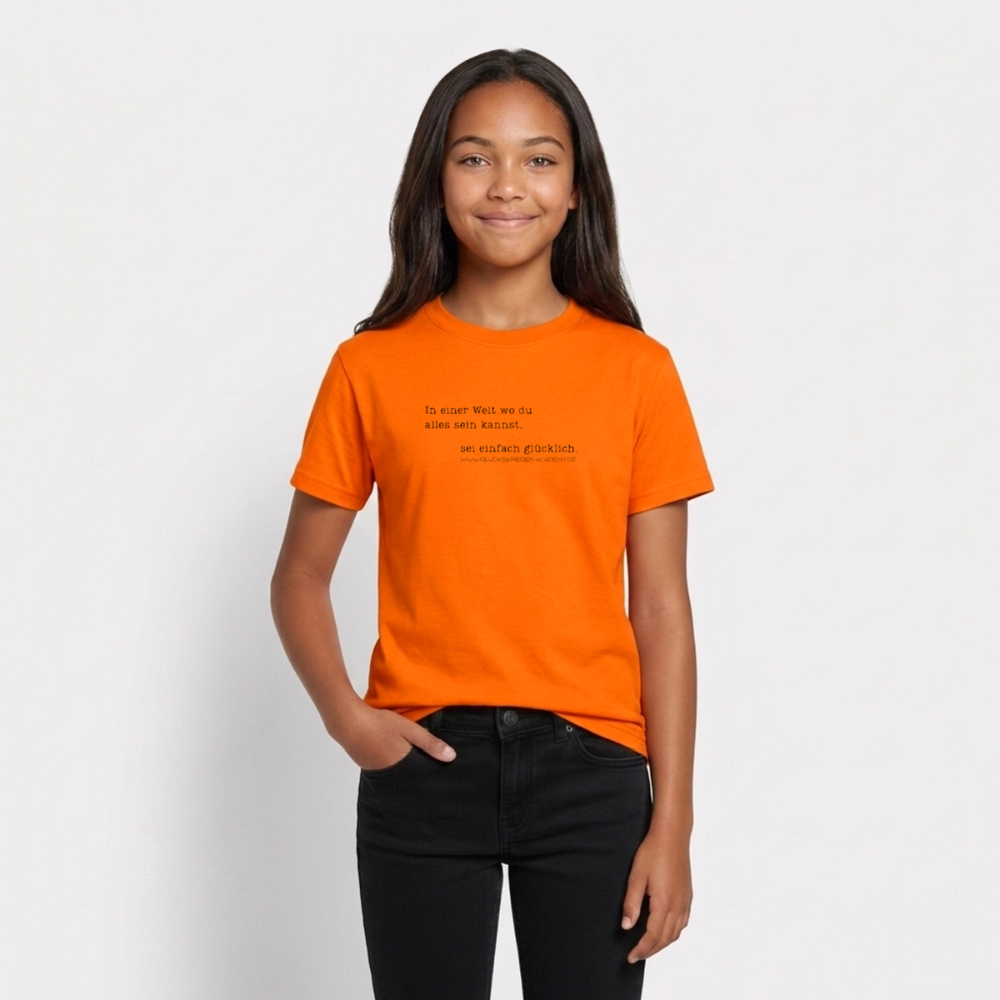 T-Shirt für Teens- Glücklich - orange
