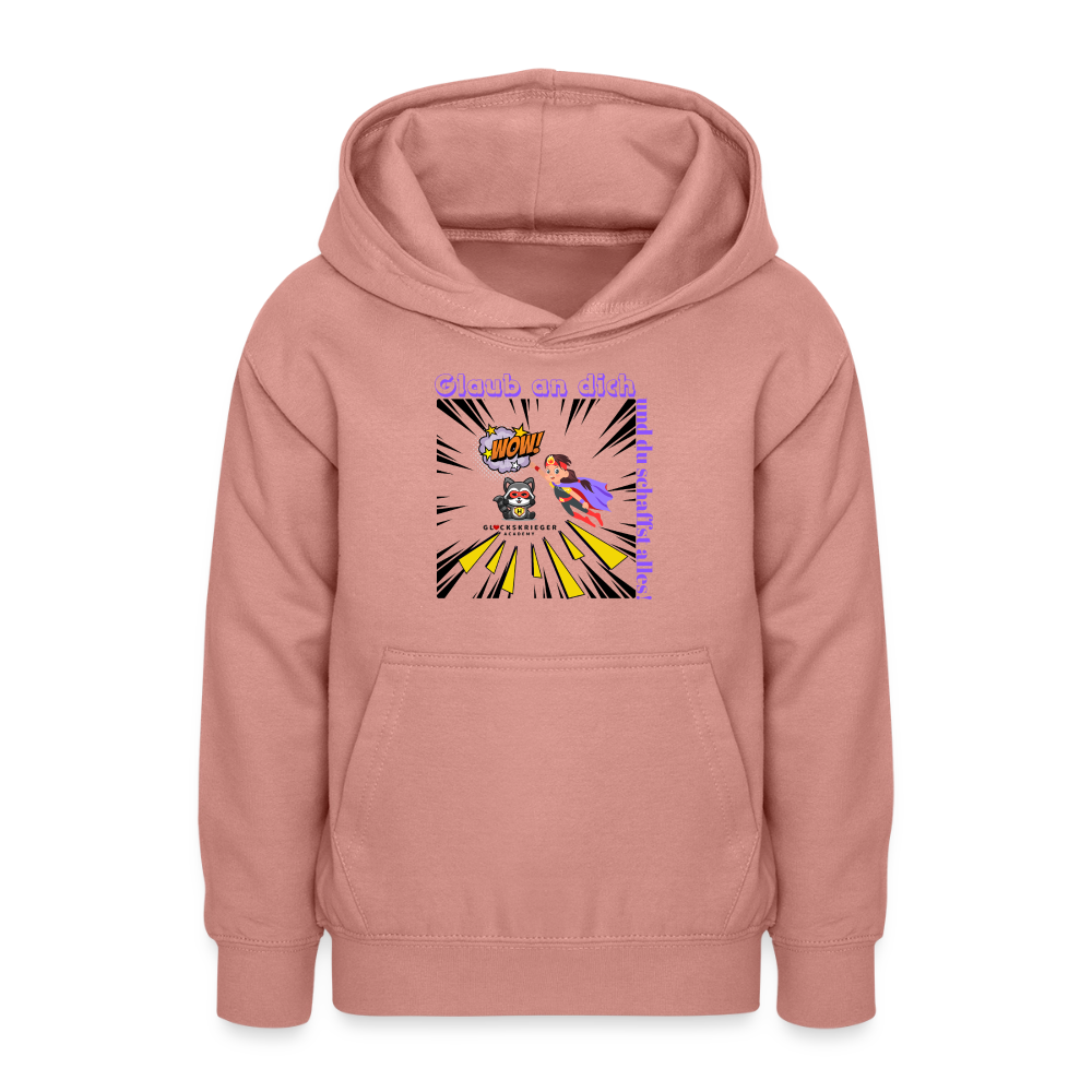 Glückskrieger Hoodie für Teens– Glaub an dich - dusky rose