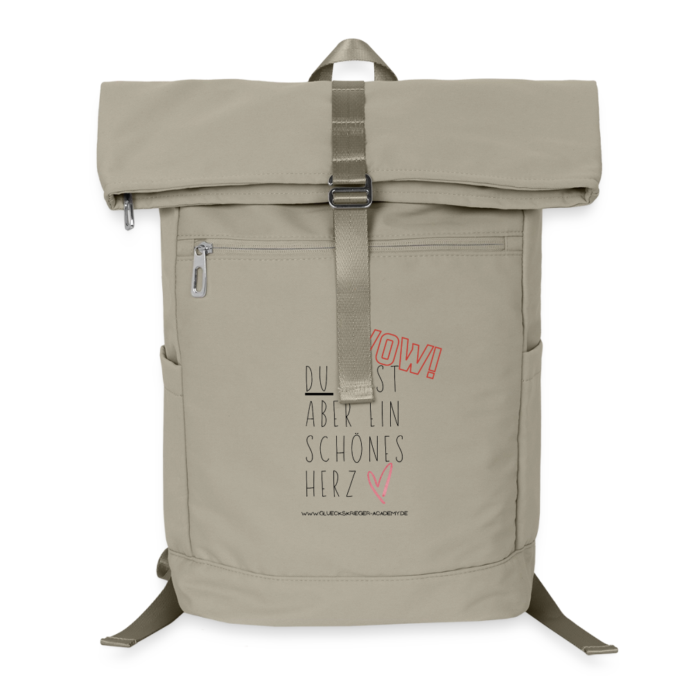 Glückskrieger Premium Rucksack-Herz - sand beige