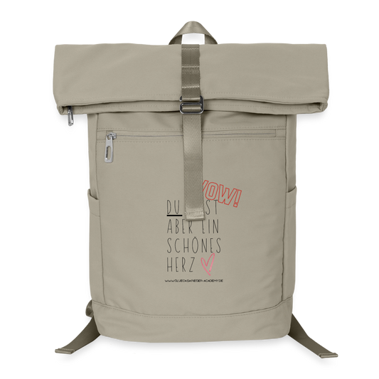 Glückskrieger Premium Rucksack-Herz - sand beige