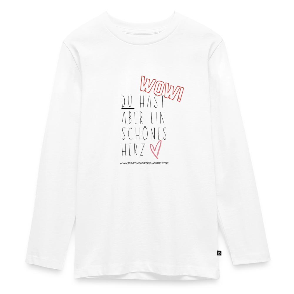 Langarmshirt für coole Teens-Herz - white