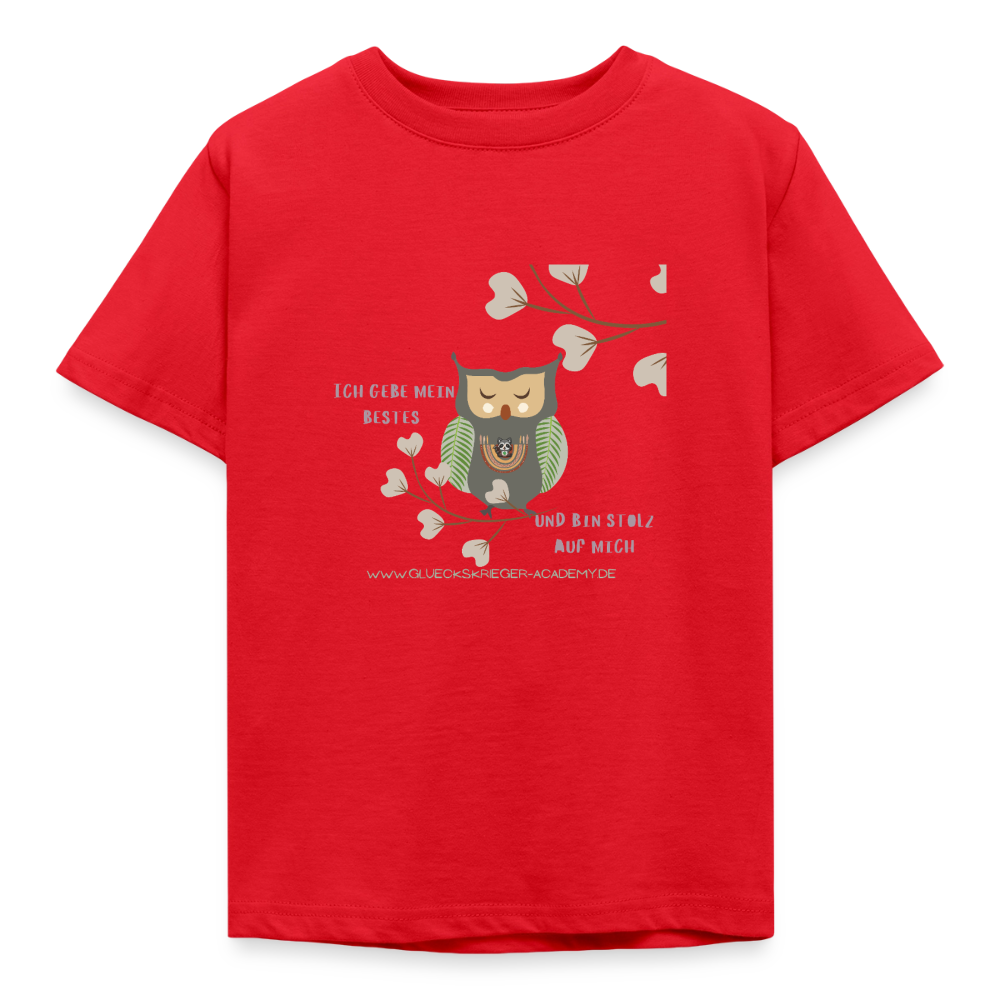 Glückskrieger Kinder T-Shirt – Ich gebe mein Bestes - red
