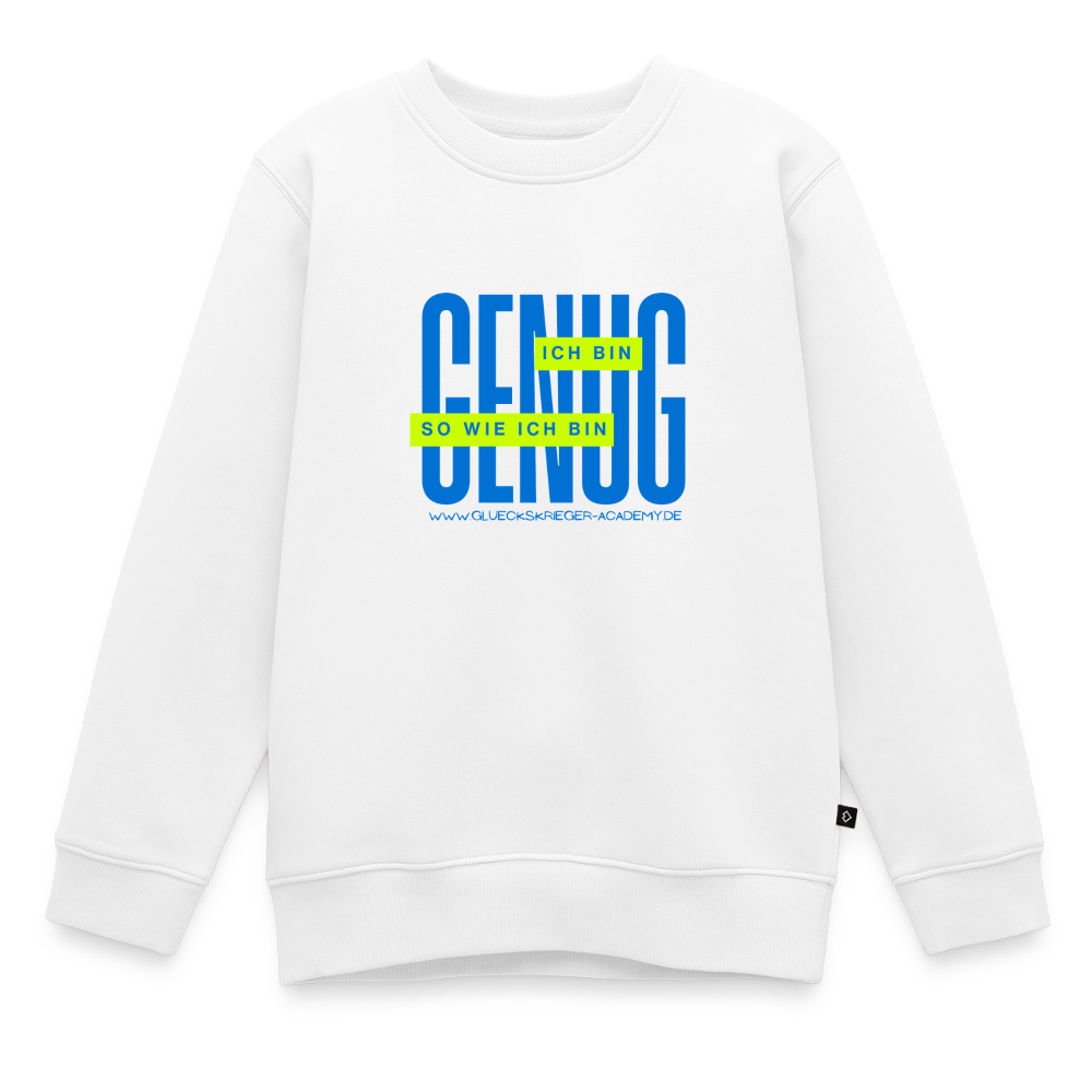 Glückskrieger Kinder Pullover – Genug - white