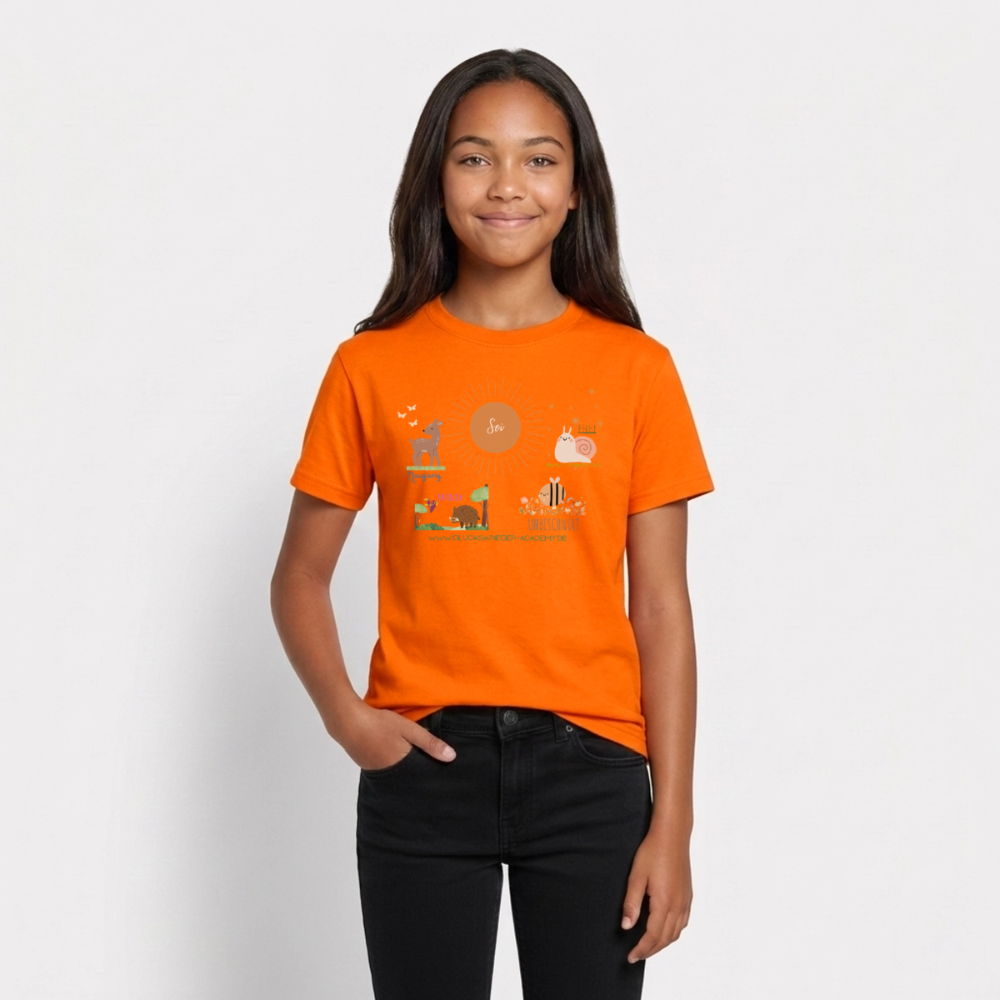 Glückskrieger T-Shirt für Teens – Sei mutig, frei & unbeschwert - orange