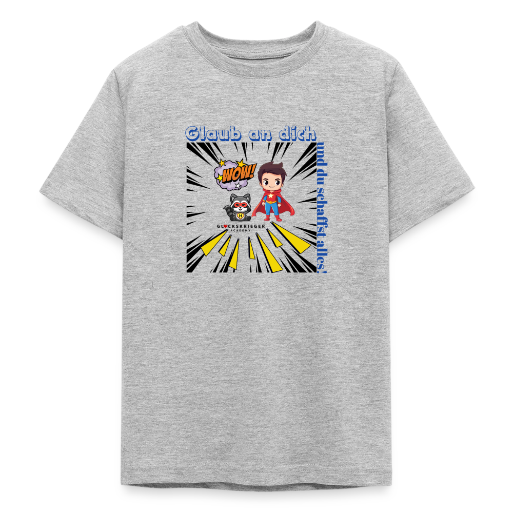 Glückskrieger T-Shirt für Teens– Glaub an dich - heather grey