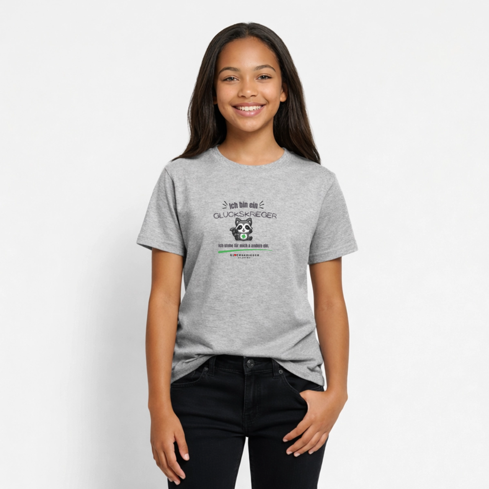 Glückskrieger T-Shirt für Teens – Stark für mich & andere - heather grey