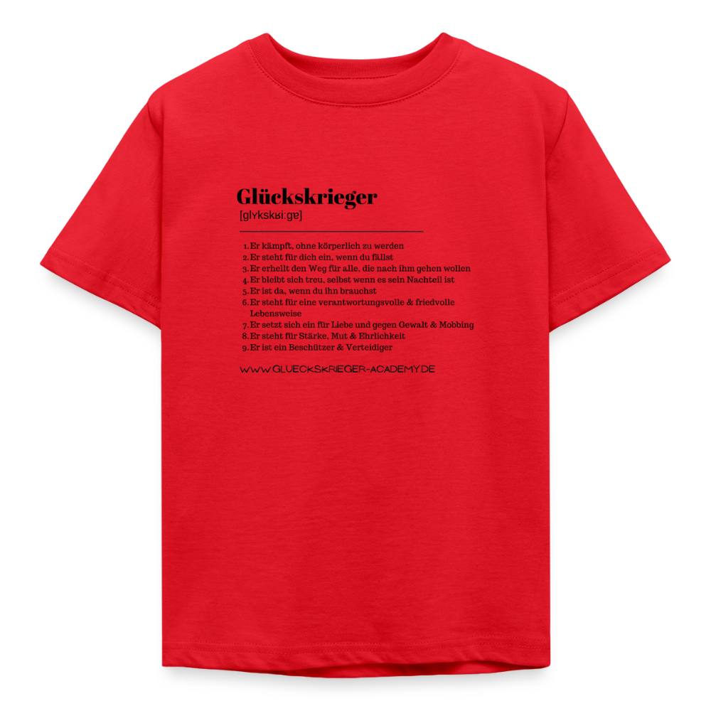Kinder Shirt - Definition Glückskrieger - red