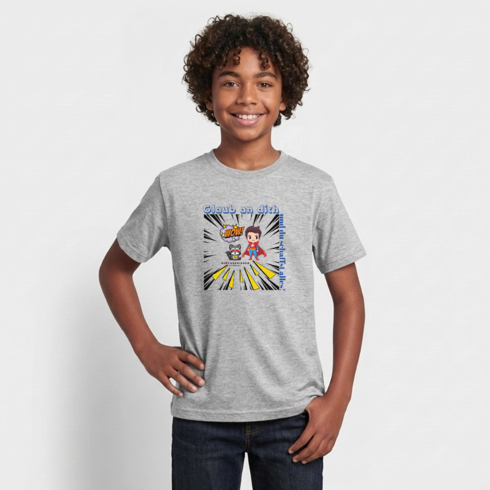 Glückskrieger T-Shirt für Teens– Glaub an dich - heather grey