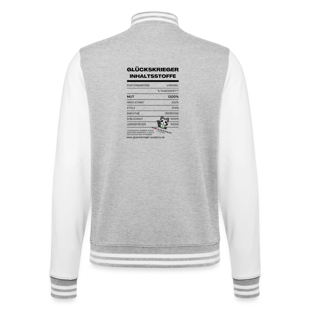 College Jacke – Inhaltsstoffe - heather grey/white