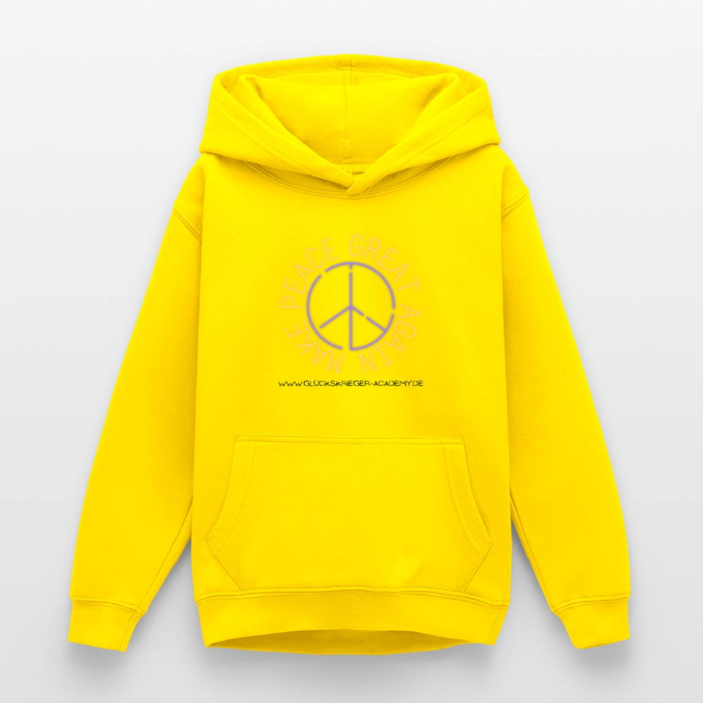 Glückskrieger Hoodie für Teens– Peace - yellow