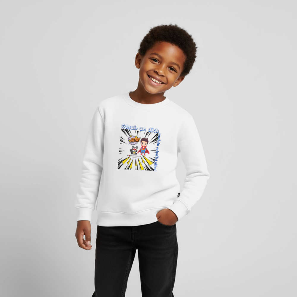 Glückskrieger Kinder Pullover – Glaub an dich - white