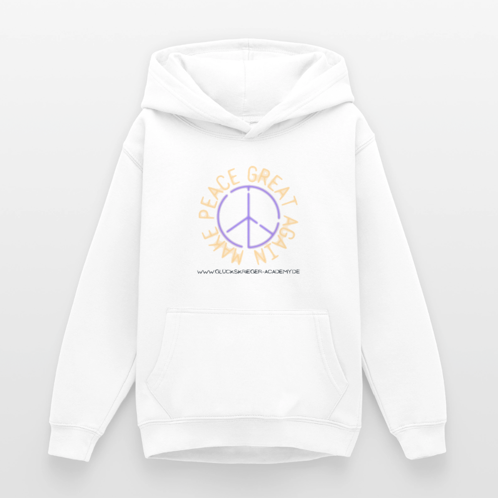 Glückskrieger Hoodie für Teens– Peace - white