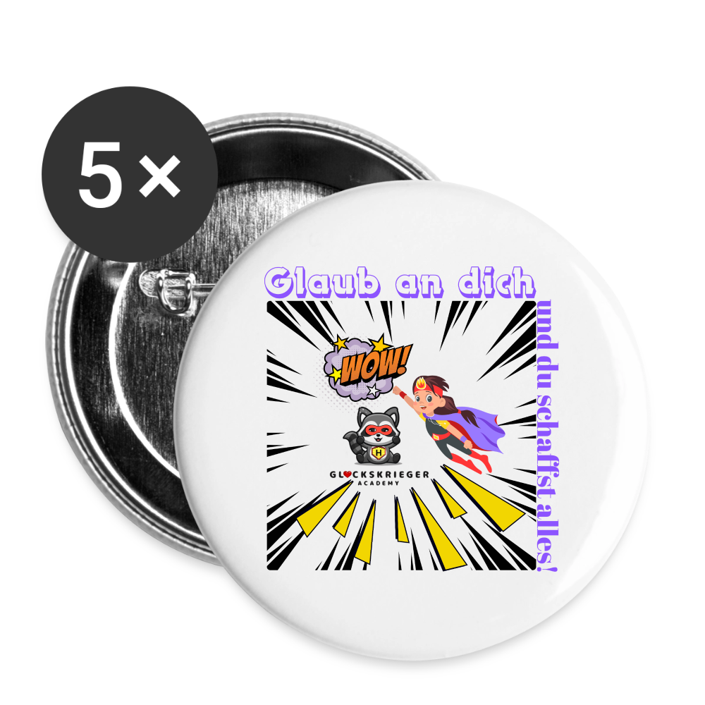 Glückskrieger Button – Mut zum Mitnehmen - white