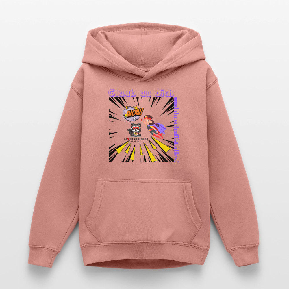 Glückskrieger Hoodie für Teens– Glaub an dich - dusky rose