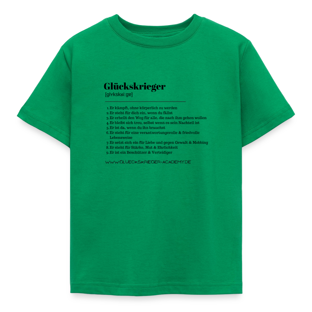 Kinder Shirt - Definition Glückskrieger - kelly green