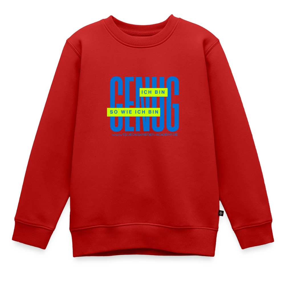 Glückskrieger Kinder Pullover – Genug - red