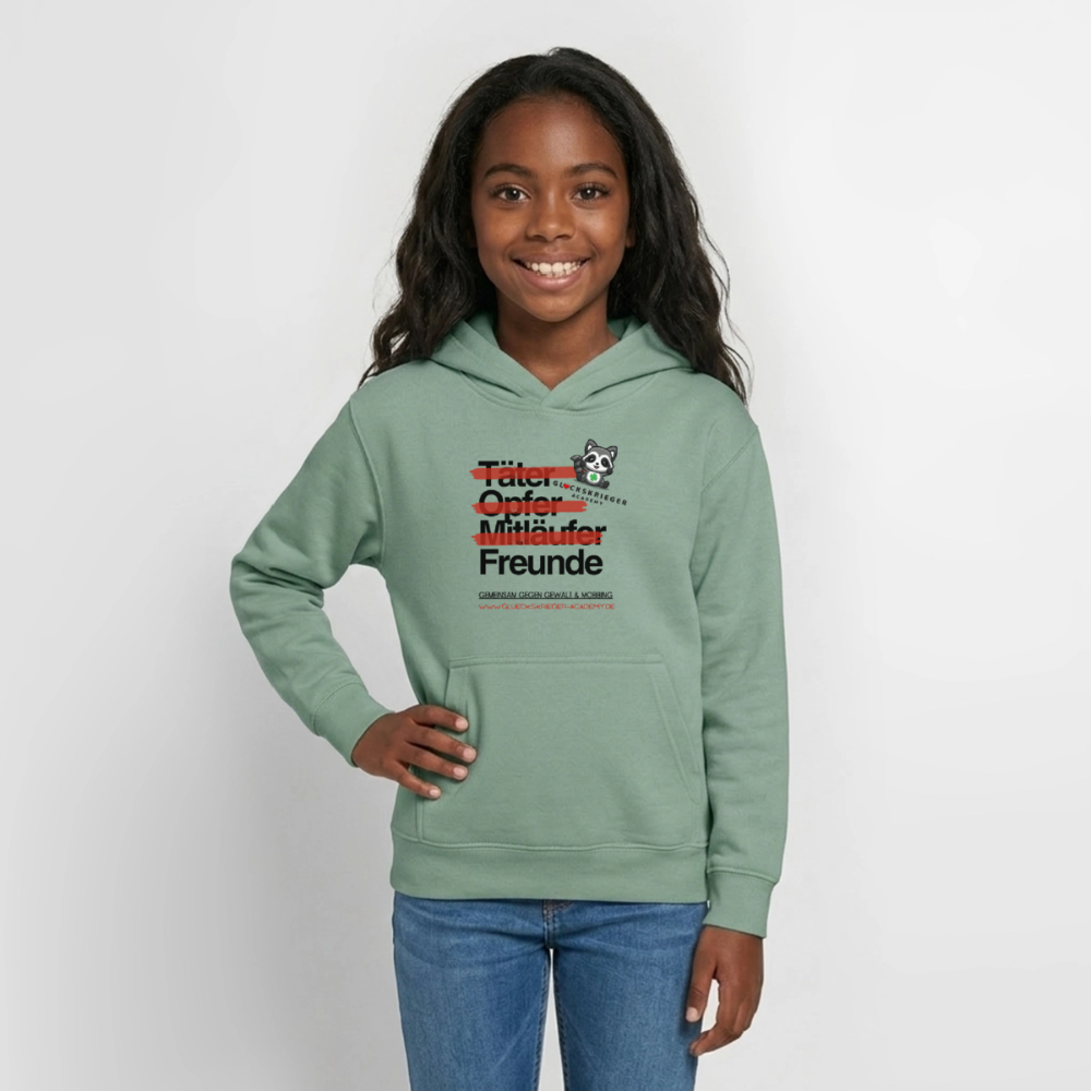 Glückskrieger Hoodie für Teens – Freunde - steel green