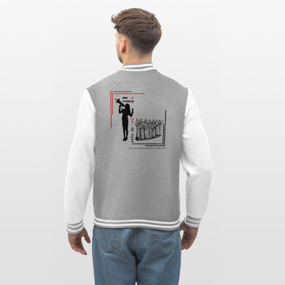 College Jacke – Be a voice - heather grey/white