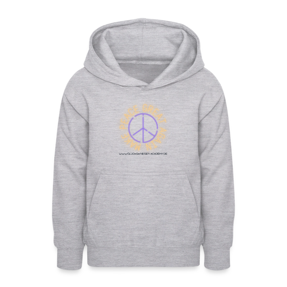 Glückskrieger Hoodie für Teens– Peace - light heather grey