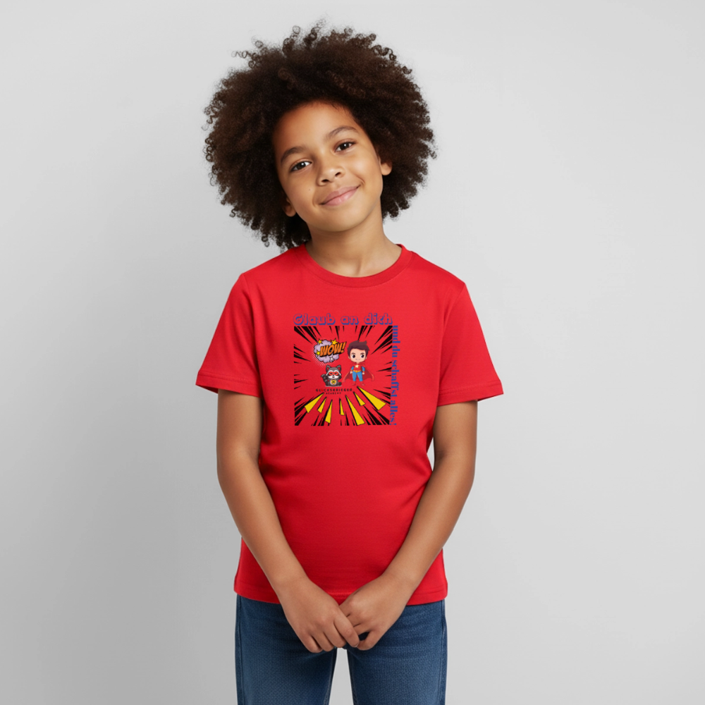 Glückskrieger Kinder T-Shirt – Glaub an dich - red