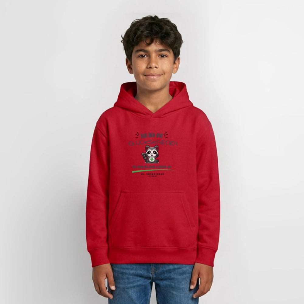 Glückskrieger Hoodie für Teens – Ich bin... - red