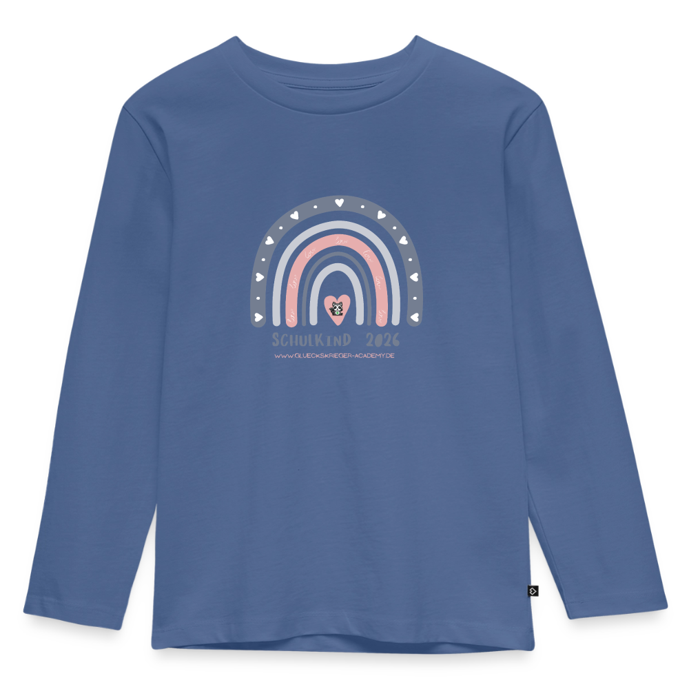 Langarmshirt für kleine Glückskrieger, Schulkind 2026 - stone blue