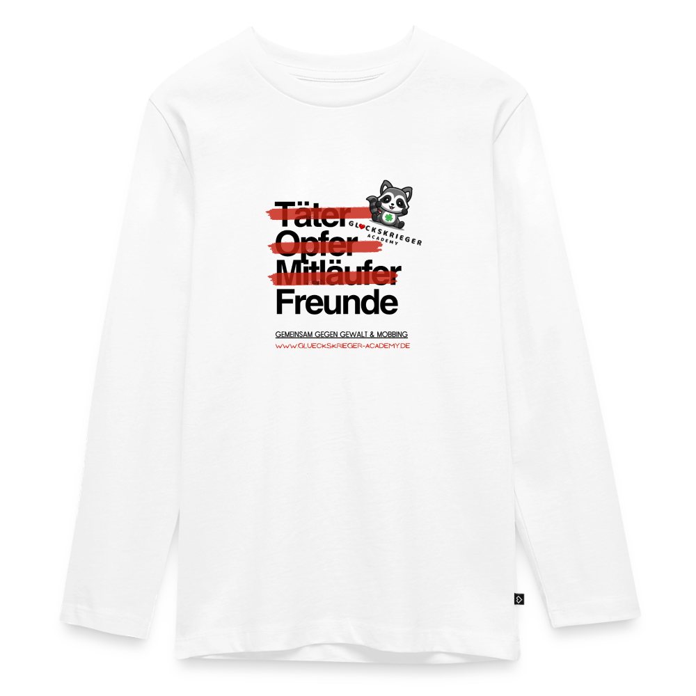 Langarmshirt für coole Teens - white