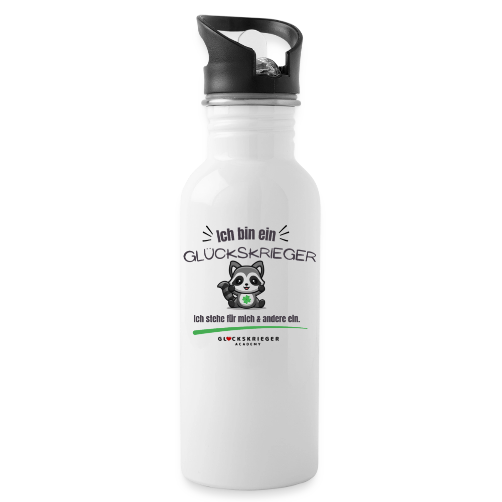 Glückskrieger Trinkflasche – Stark durch den Tag - white