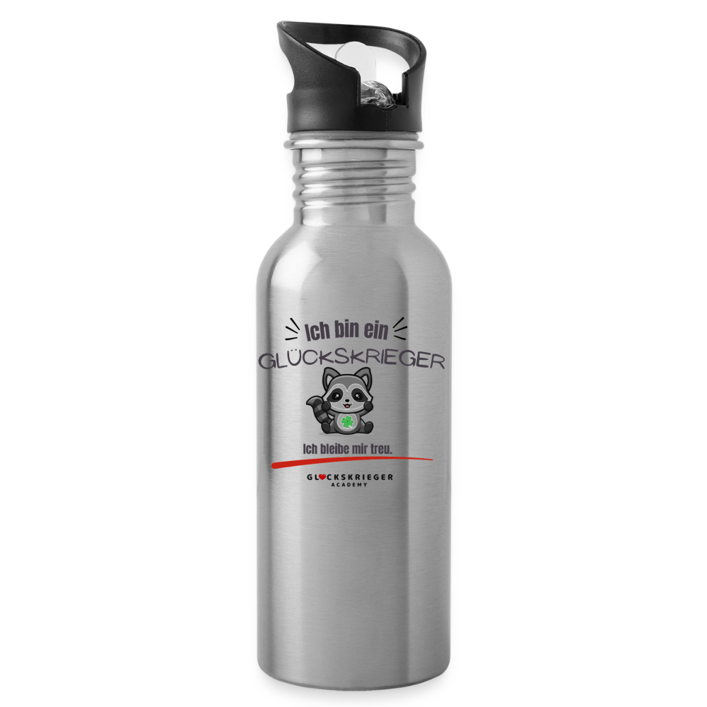Glückskrieger Trinkflasche – Stark durch den Tag - silver
