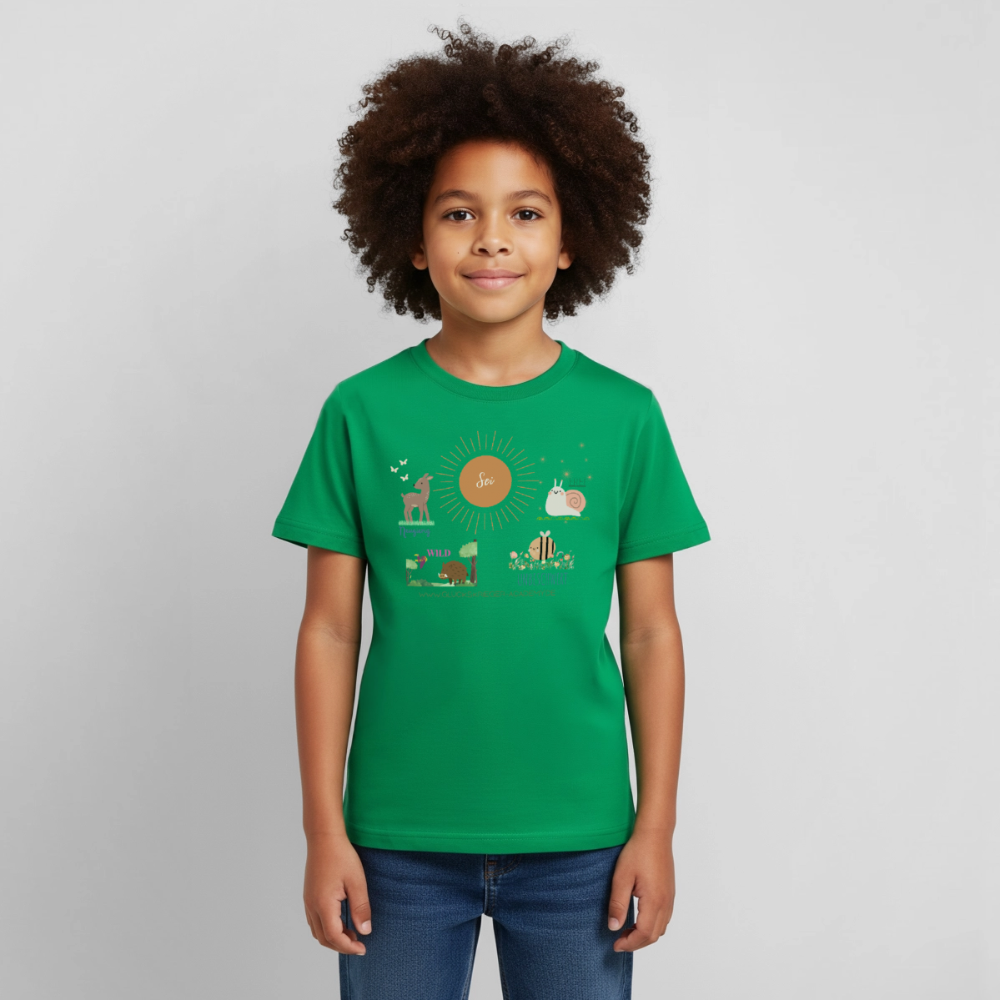 Glückskrieger Kinder T-Shirt – Sei mutig, frei & unbeschwert - kelly green