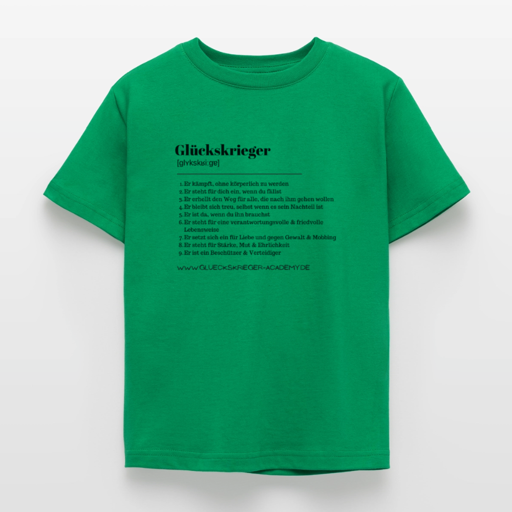 Kinder Shirt - Definition Glückskrieger - kelly green