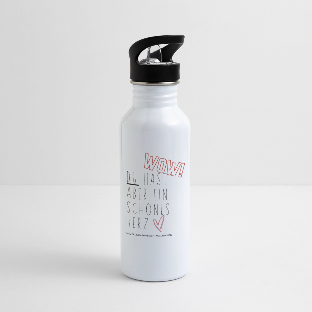 Glückskrieger Trinkflasche – Herz - white