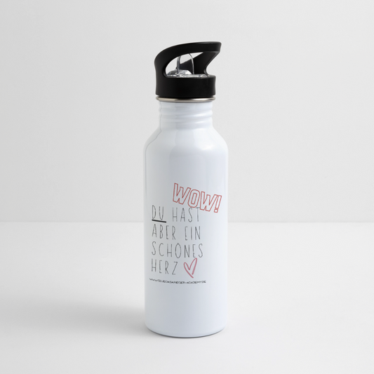 Glückskrieger Trinkflasche – Herz - white